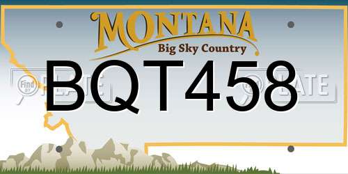 BQT458 Montana License Plate