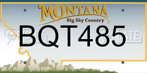 BQT485 Montana License Plate