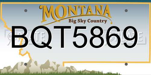 BQT5869 Montana License Plate