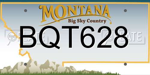 BQT628 Montana License Plate