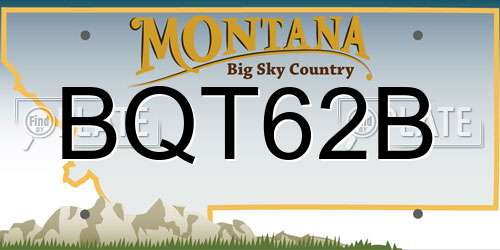 BQT62B Montana License Plate