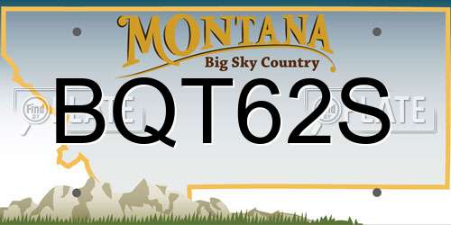 BQT62S Montana License Plate