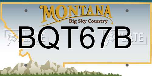 BQT67B Montana License Plate