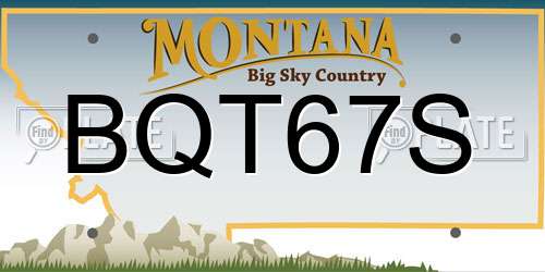 BQT67S Montana License Plate