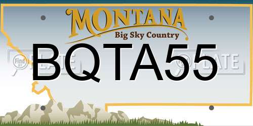 BQTA55 Montana License Plate