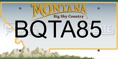 BQTA85 Montana License Plate