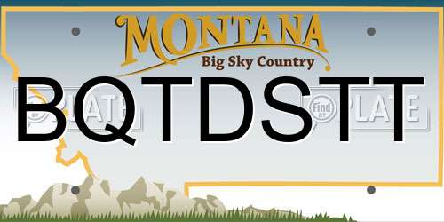 BQTDSTT Montana License Plate