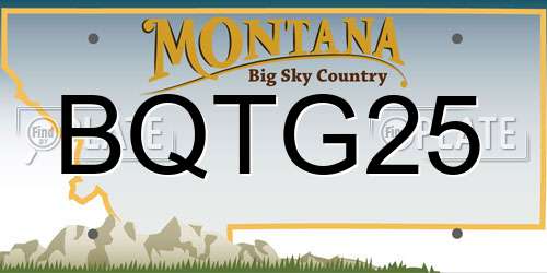 BQTG25 Montana License Plate