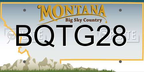 BQTG28 Montana License Plate