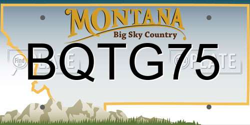 BQTG75 Montana License Plate