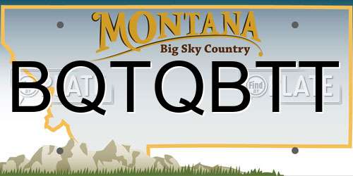 BQTQBTT Montana License Plate