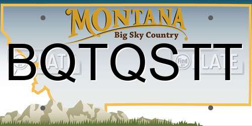 BQTQSTT Montana License Plate