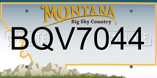 BQV7044 Montana License Plate