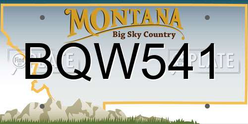BQW541 Montana License Plate