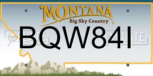 BQW84I Montana License Plate