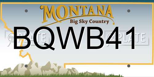 BQWB41 Montana License Plate