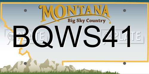 BQWS41 Montana License Plate