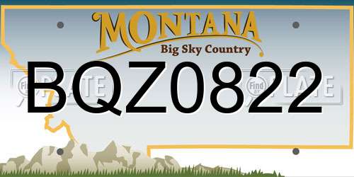 BQZ0822 Montana License Plate