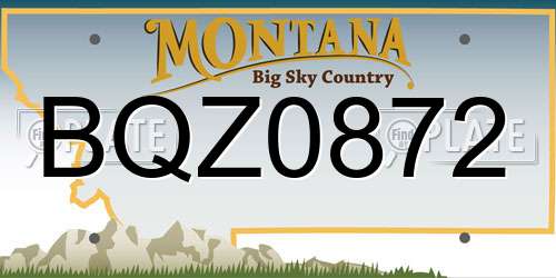 BQZ0872 Montana License Plate