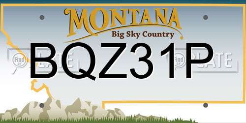 BQZ31P Montana License Plate