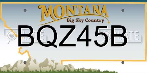 BQZ45B Montana License Plate
