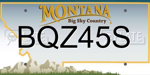 BQZ45S Montana License Plate