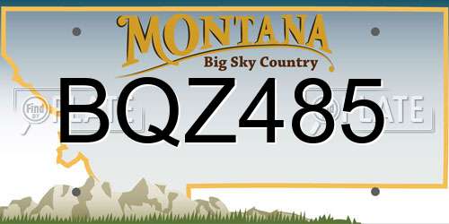 BQZ485 Montana License Plate