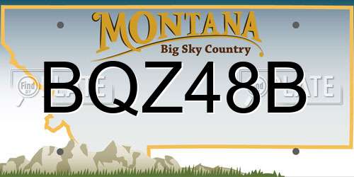 BQZ48B Montana License Plate