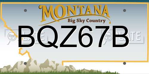 BQZ67B Montana License Plate