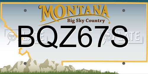 BQZ67S Montana License Plate
