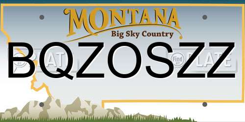 BQZOSZZ Montana License Plate