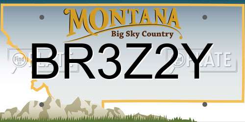 BR3Z2Y Montana License Plate