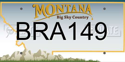 BRA149 Montana License Plate
