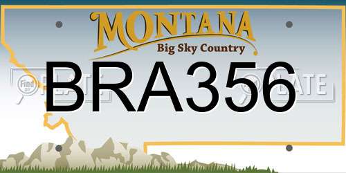 BRA356 Montana License Plate