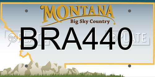 BRA440 Montana License Plate