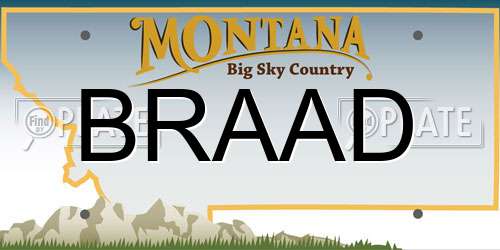 BRAAD Montana License Plate
