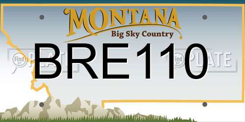 BRE110 Montana License Plate