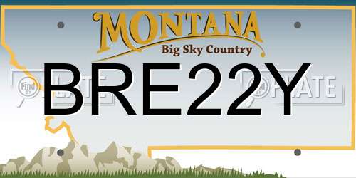 BRE22Y Montana License Plate