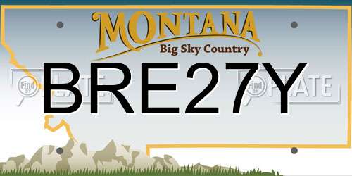 BRE27Y Montana License Plate