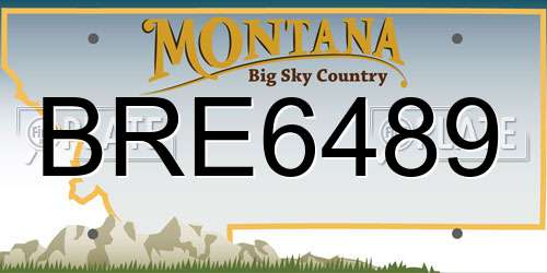 BRE6489 Montana License Plate