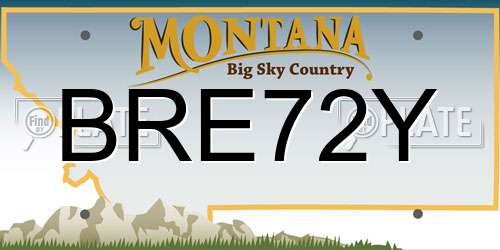BRE72Y Montana License Plate