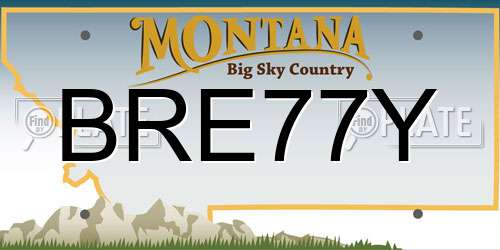 BRE77Y Montana License Plate