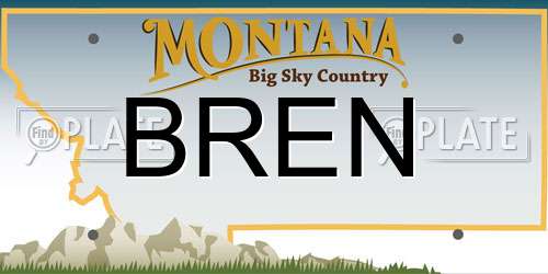 BREN Montana License Plate
