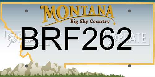BRF262 Montana License Plate