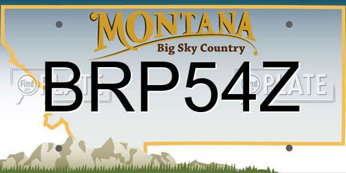 BRP54Z Montana License Plate