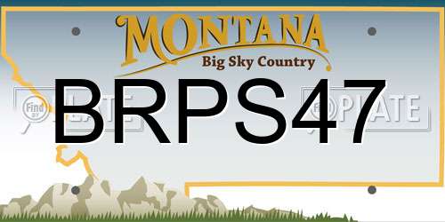 BRPS47 Montana License Plate