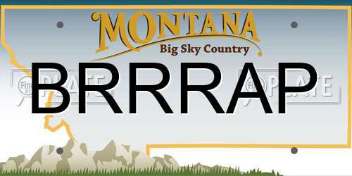 BRRRAP Montana License Plate