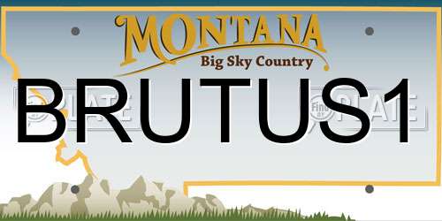 BRUTUS1 Montana License Plate