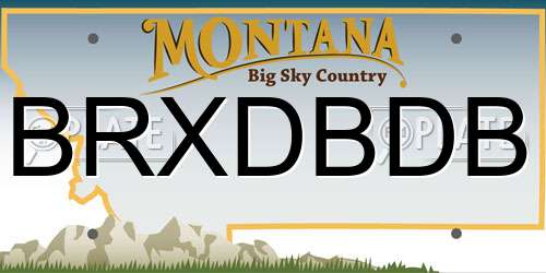 BRXDBDB Montana License Plate