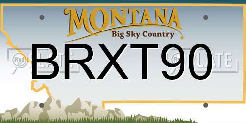 BRXT90 Montana License Plate